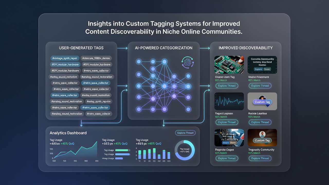 Community members collaborating on tag refinement within a specialized discussion platform