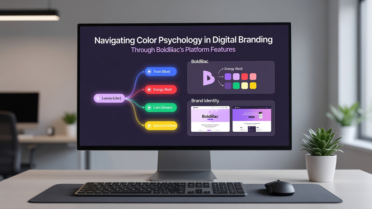 Detailed view of Boldlilac analytics dashboard with color impact reports and branding examples